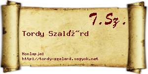 Tordy Szalárd névjegykártya